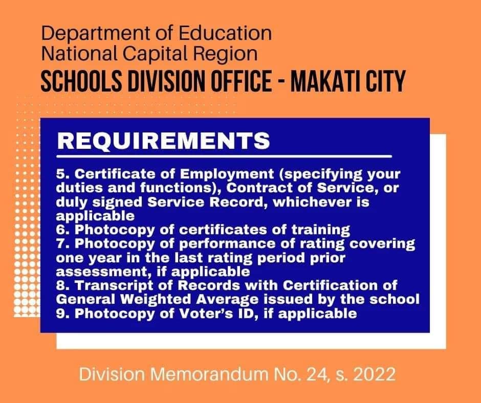 SDO MAKATI TEACHER APPLICANTS - requirements2